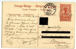 INTERO POSTALE CONGO BELGA BELGE BELGISCH KATANGA STAZIONE LIGNE DE SAKANIA A ELSABETHVILLE - Entiers Postaux