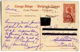 INTERO POSTALE CONGO BELGA BELGE BELGISCH KISANTU RECOLTE DU RIZ - Interi Postali