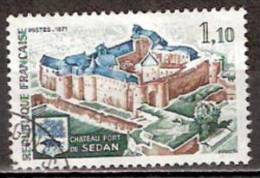 Timbre France Y&T N°1686 (2) Obl. Château Fort De Sedan.  1 F.10.  Vert Foncé, Brun Et Bleu. Cote 0.80 € - Usati