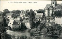 86--VIENNE-- LA ROCHE POSAY LES BAINS    L EGLISE ET LE MOULIN   NON  ECRITE ‹(•¿• )› - La Roche Posay