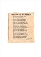 LE HAVRE POEME AUDITRICE DE LA SECTION HAVRAISE ODETTE GUY " JE VOUDRAIS SEULEMENT" - Havre Libre