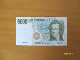 BANCONOTA DA LIRE 5.000 LIRE IN ASSOLUTO FIOR DI STAMPA - 5000 Lire