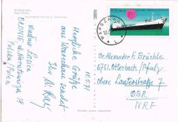 0929. Postal WARSZAWA (Polonia) 1956. Ship, Barco - Lettres & Documents