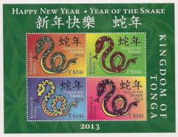 TONGA - 2013 - Nouvel An Chinois, Année Du Serpent  -  BF Neufs // Mnh - Tonga (1970-...)