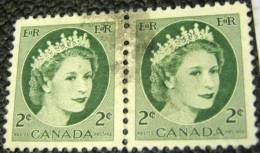 Canada 1954 Queen Elizabeth II 2c X2 -used - Oblitérés