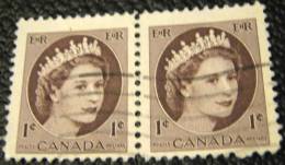 Canada 1954 Queen Elizabeth II 1c X2 -used - Oblitérés