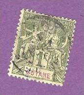 COLONIES FRANCAISES GUYANE TIMBRE N° 42 OBLITERE - Andere & Zonder Classificatie