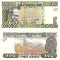 Guinea P36, 500 Francs, Young Woman / Diamoned Mine, Cerimonial Headdress $3+CV! - Guinée