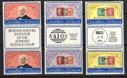 A5130 GRENADINES OF ST VINCENT 1979, SG 152-4, Rowland Hill Centenary, 2 Stamps Plus Vignette From Sheetlets MNH - St.Vincent Und Die Grenadinen