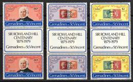 A5131 GRENADINES OF ST VINCENT 1979, SG 152-4, Rowland Hill Centenary, 2 Stamps Plus Vignette From Sheetlets MNH - St.Vincent E Grenadine