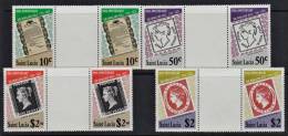 C0126 SAINT LUCIA 1979, SG 509-12 Gutter Pairs Rowland Hill Centenary, MNH - St.Lucie (1979-...)