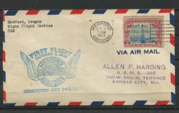 USA 1929 Cover First Flight Oregon Municipal Airport Special Cancel - Marcophilie