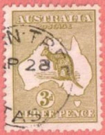 AUS SC #5 Used - 1913 Kangaroo And Map W/nibbed Perf @ TR, CV $17.50 - Gebraucht