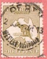 AUS SC #5 Used - 1913 Kangaroo And Map, W/SON "PERTH / WESTERN AUSTRALIA", CV $17.50 - Gebraucht