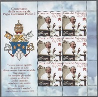 ** VATICAN 2012 ( Centenaire Naissance PAOLO 1 ) Feuille De 6 TIMBRES Neufs **38** - Blocs & Feuillets