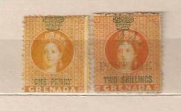 GRENADA GRENADE 1888 Q. VICTORIA 1p 4p POSTAGE & REVENUE 2mint - Grenade (...-1974)