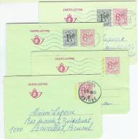 4 X Carte Lettre 6,50 Fr 1976+1977+1978(2) - Enveloppes-lettres