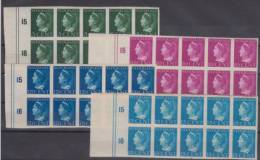 Netherlands 5,10,12 1/2 & 15 Cent Stamps In Block Of Ten MNH ** - Bloques