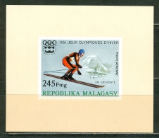 Malagasy Imperforated Block Mint Without Hinge Downhill Skiing - Winter 1976: Innsbruck