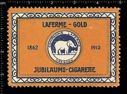 Old Original German Poster Stamp (advertising Cinderella, Reklamemarke) Elephant, Elefant,  Cigarette, Zigarette - Elefanten