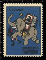 Old Original German Poster Stamp (advertising Cinderella, Reklamemarke) Elephant, Elefant, Negro, Black Americana - Elefanten