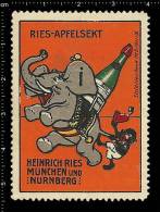 Old Original German Poster Stamp (advertising Cinderella, Reklamemarke) Elephant, Elefant, Negro, Black Americana - Elefanten