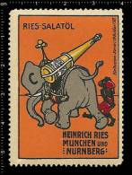 Old Original German Poster Stamp (advertising Cinderella, Reklamemarke) Elephant, Elefant, Negro, Black Americana - Elefanten