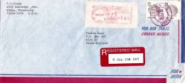B01-377 Enveloppe Air Mail Registered GF US Postage - Envoi De Edina Minnesota 1987 Vers Sluis Hollande - Brieven En Documenten