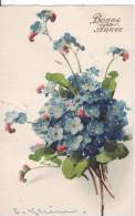 Carte Postale Fantaisie C.KLEIN - Bouquet Myosotis Avec Paillette - FLEUR - Bonne Année  - Illustrateur - VOIR 2 SCANS - - Klein, Catharina