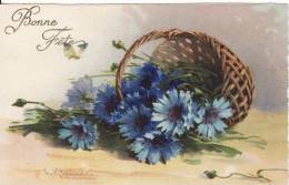 Carte Postale Fantaisie C.KLEIN - Corbeille Bleuets - FLEUR - Bonne Fête - Illustrateur - VOIR 2 SCANS - - Klein, Catharina