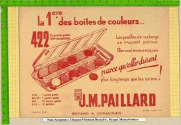 Buvard : Boite De Couleurs JM PAILLARD - Papierwaren