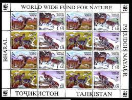 TADJIKISTAN TAJIKISTAN 2005, WWF LE BHARAL, Feuillet De 4 Séries, Neuf / Mint. R2027 - Tadschikistan