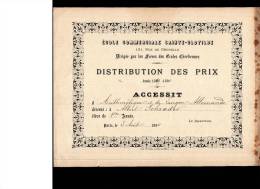 Ecole  Commerciale  Sainte  CLOTILDE  -  1889 - 1890  -  A.  SCHROEDER  Arithmétique Et Langue Allemande -  1ère Année - Diploma & School Reports