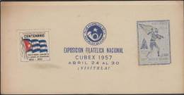 O) 1957 CUBA, FLAG HONORS COOPERATING LITERACY CAMPAIGNGREETINGS, FDC MINT. - FDC