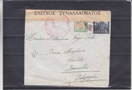Grèce - Lettre De 1936 ° - Expédié Vers Le Belgique - Avec Bande De Controle Du " Change " - Lettres & Documents