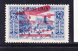 GRAND LIBAN PA N° 37  25PI BLEU T.P. DE 1925 SURCHARGE BILINGUE  NEUF AVEC CHARNIERE - Sonstige & Ohne Zuordnung
