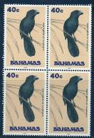 Bahamas 1991 Birds Aves Oiseaux Vegels  - Smooth-billed Ani - Crotophaga Ani Block Of 4 MNH - Cuckoos & Turacos