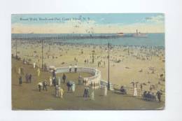Boardwalk, Beach And Pier, Coney Island, New York    2 SCANS - Long Island