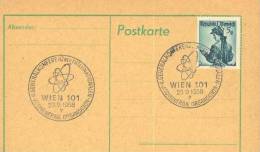 1958 Austria Wien  Atome Atomo Atom Energie Nucléaire Energia Nucleare Radioisotope  Sur Carte - Atomo