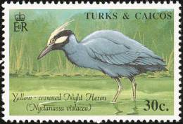 Turks & Caicos. 1990.  Bihoreau Violacé (Nyctanassa Violacea) - Storks & Long-legged Wading Birds