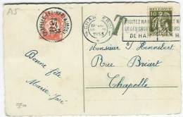 Tx 35 Chapelle-Lez-Herlaimont 29.VI.1933 + 10 Ct Ceres - Lettres & Documents