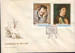 Romania-First Day Cover 1968 -Art Reproductions, Paintings Painted By Luchian And Dierick Bouts - Impresionismo