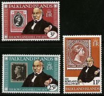 1979 Falkland Islands ,Sir Rowland Hill 3v, Stamps On Stamps , Michel 288/290  MNH - Rowland Hill