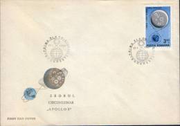 Romania-First Day Cover 1969-Flight Around The Moon "Apollo 8" - Europe