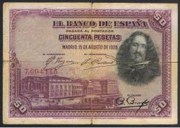 50 Pesetas 1928 Velazquez  Sin Serie - Autres & Non Classés