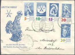 1960 Porzellanmanufaktur Meißen Mi 774-8 / Sc 504-8 / YT 490-4  MiF / Lettre / Letter - Lettres & Documents