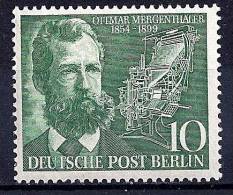 Berlin - Ottmar Mergenthaler YT 105** / Mi.Nr.117** - Unused Stamps