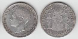 **** ESPAGNE - SPAIN - 1 PESETA 1901 ALFONSO XIII - ARGENT - SILVER **** EN ACHAT IMMEDIAT - First Minting