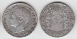 **** ESPAGNE - SPAIN - 1 PESETA 1901 ALFONSO XIII - ARGENT - SILVER **** EN ACHAT IMMEDIAT - Primeras Acuñaciones