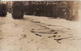 Carte Postale Photo- COLMAR -Orage Grêle- CATASTROPHE- 22 Juin 1922 Rue Des Clefs- TRAMWAY- Café Parisien - TRES RARE- - Colmar